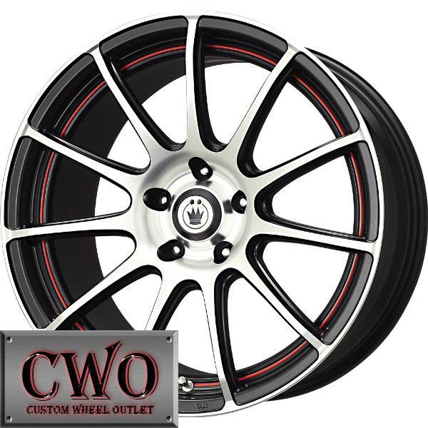 17 black konig zero-in wheels rims 4x100/4x114.3 4 lug civic integra versa mini