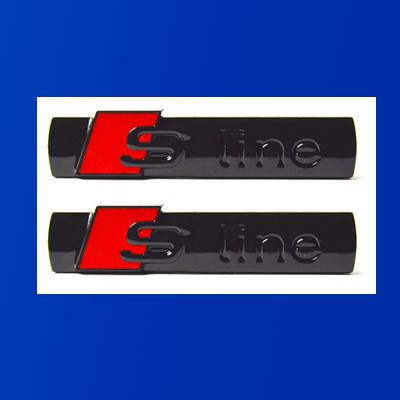Gloss black s-line trunk fender emblem badge for audi a3 a4 a5 a6 a7 set of 2