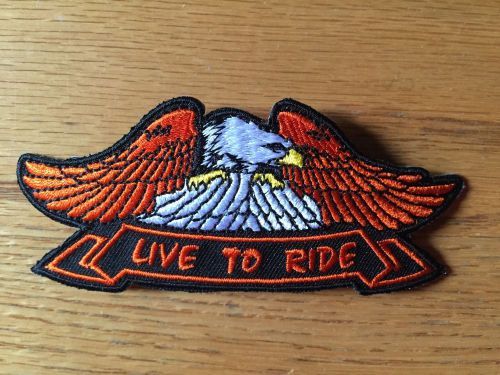 Motorcycle patch american eagle &#039;live to ride&#039; new! (for harley)