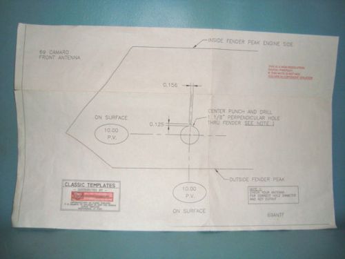 Chevrolet camaro 1969 front antenna template