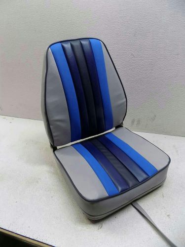 Donovan oem17-g/blu fold down 17" high back grey/blue boat seat 22x17x15 inches