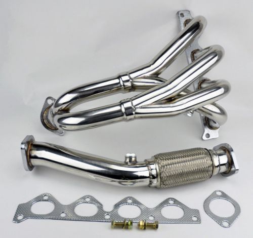 2.0l l4 stainless race manifold header &amp; downpipe fits hyundai elantra 98-02