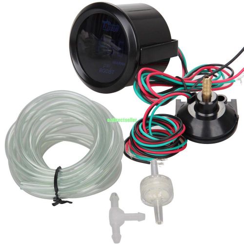 Universal 2" 52mm racing car digital blue led -14~29 psi turbo boost gauge meter