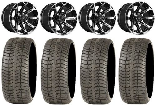 Madjax vortex machined golf wheels 12" 205x30-12 tires yamaha