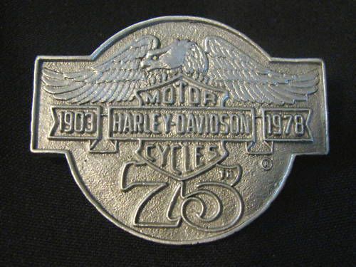 75th anniv 1978 harley motorcycle vest jacket pin