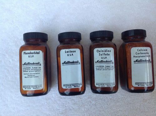 Vintage pharmacy bottles (empty)~mallinckrodt 9 assorted various titles