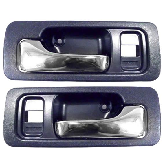 New pair set inside inner power door handle blue & chrome 90-93 honda accord