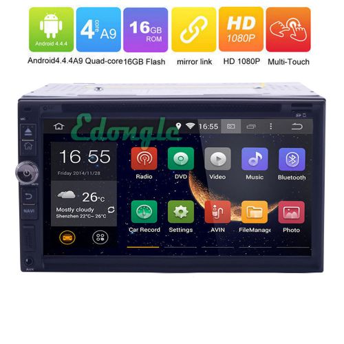Head unit 2din 7"android 4.4 os car stereo gps radio 1080p quad-core ipod usb sd