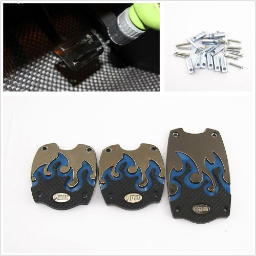 Buy Nonslip Car Manual Blue Flame Accelerator Clutch Brake Foot Pedal