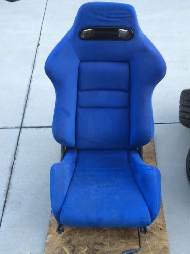 Recaro srd blue suede seat single porsche sliders also fits bmw honda nissan etc