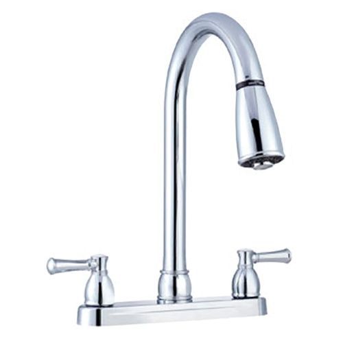 Dura faucet df-pk350l-cp chrome hi-arc kitchen faucet with pull-down &amp; tea po