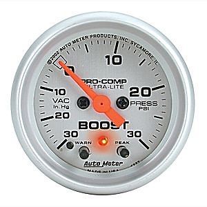 Auto meter 4377 ultra-lite series gauge 2&#034; boost/vacuum full sweep electric