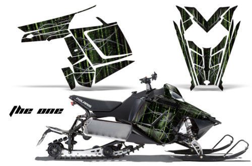 Amr racing graphic decal wrap kit polaris rush pro rmk 600/800 sled snowmobile
