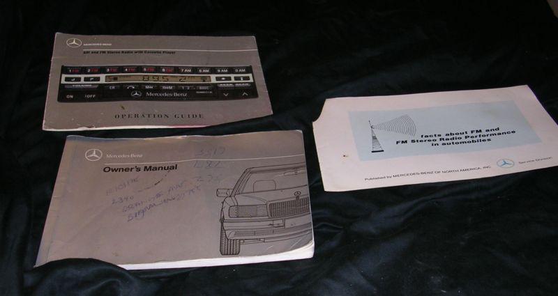 1990 mercedes benz 260e, 300e, 300ce, 300e 4matic owners manual set