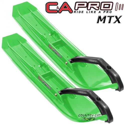 C&amp;a pro mtx mountain &amp; trail 8" snowmobile skis - green with black loops - pair