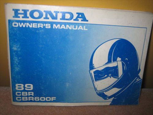 1989 honda cbr600f oem owners manual book owner's service cbr 600 f 87 88 90