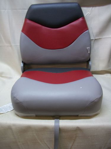 Wise boat seat, grey/charcoal/red