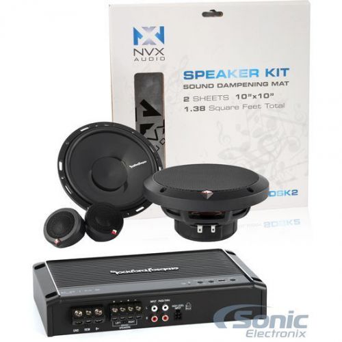 Rockford fosgate amplified 6.5&#034; component car speaker system w/ sound dampening