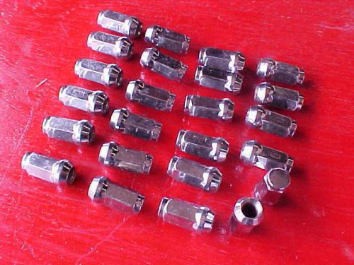 24 chrome acron bulge lug nuts,14mm x 1.5 ford chevy dodge trucks,ram rat rod