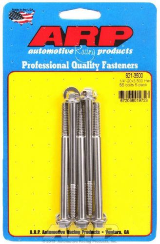 Arp universal bolt 1/4-20 in thread 3.500 in long stainless 5 pc p/n 621-3500
