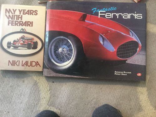 2 ferrari collectors item books- fantastic farraries, my years with ferrari