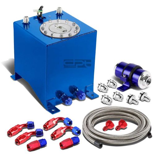 2.5 gallon/9.5l aluminum fuel cell tank+oil feed line+30 micron filter kit blue