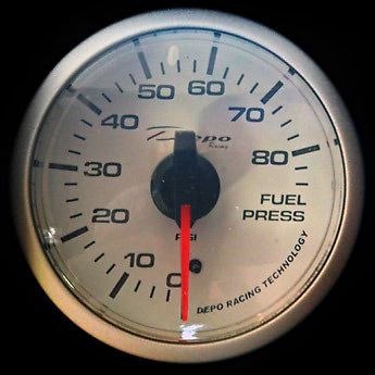 Depo racing 52mm white face clear fuel pressure gauge wbl5267b