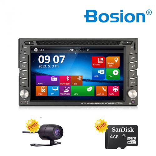 Touchscreen gps navigation hd double 2din car stereo dvd player bluetooth camera