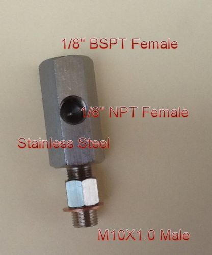 Metric adapter / oil pressure 1/8" npt &amp; bspt female to m10 x 1 male tee l-2y6k
