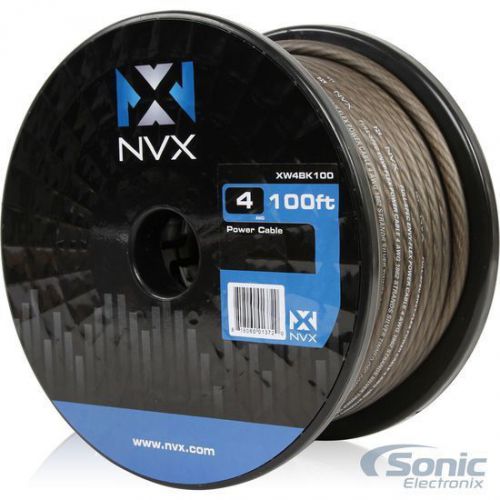 New! nvx xw4bk100 100 ft frosted black 4 gauge awg power/ground wire