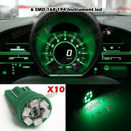 10x t10 green wedge gauge cluster instrumental speedometer light led bulb