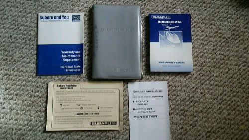 00 2000 subaru impreza outback &amp; sport owner&#039;s manuals set with case