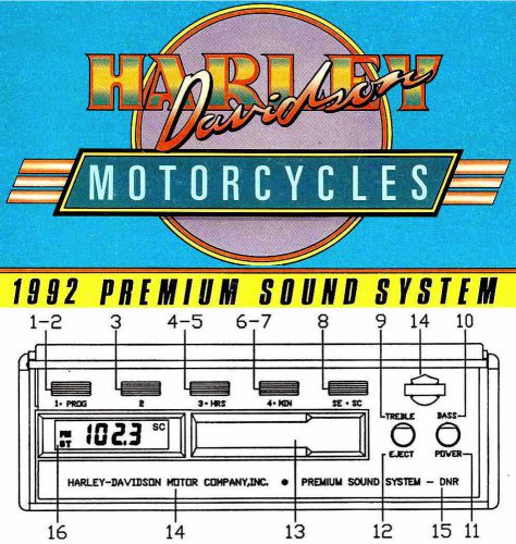 1992 harley-davidson premium sound system &amp; cb radio manual -flhtc-flhtcu-fltcu