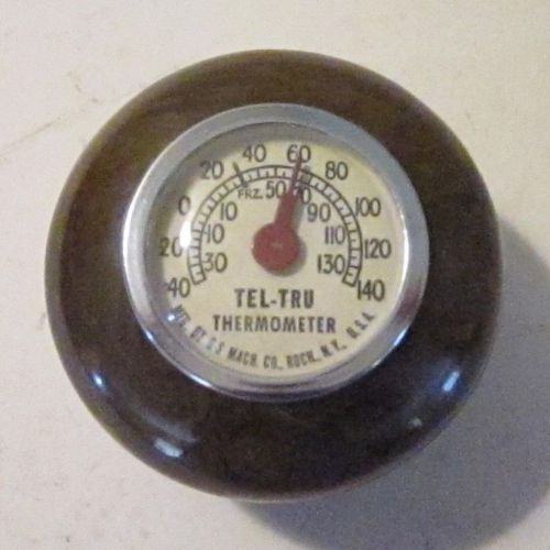 Vintage bakelite shift knob w/tel-tru thermometer, harley, indian