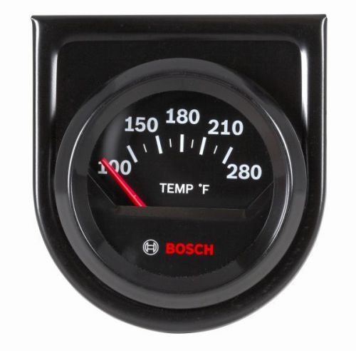 Bosch 2&#034; electrical water / oil temperature gauge black, black bezel new fst8211
