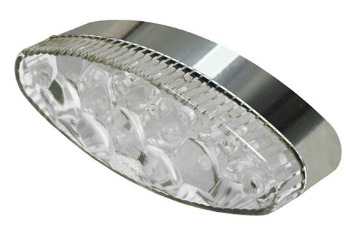 Bike-it clear led motorcycle rear tail light universal chrome tribe led