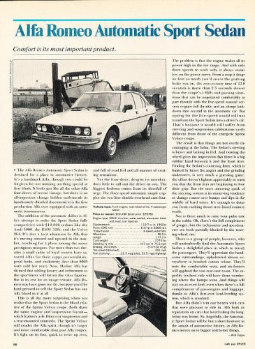 1979 alfa romeo automatic sport sedan - classic article d43