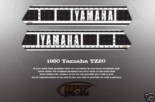 Vintage like nos 1980 yz80 tank graphics decals