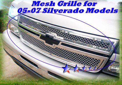 2007 stainless steel mesh grille 05-07 06 silverado classic 1500 ss 2500 2500hd