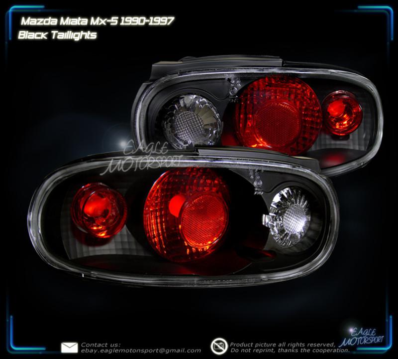 Buy 19901997 Mazda Miata Black BLK Tail Lights Driver Passenger Rear Lamps Assembly in Hacienda