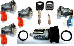 Ford ignition switch lock cylinder + four (4) door lock cylinder w/2 logo keys