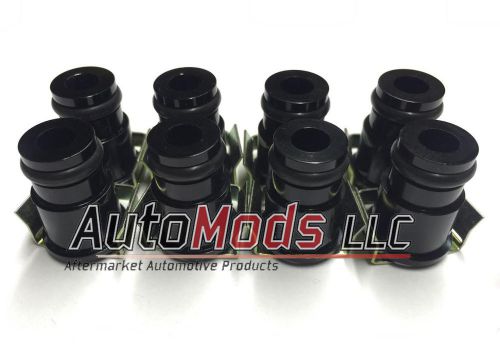 Set of 8 12.5mm fuel injector top hat extender black 11mm 11 honda dsm import