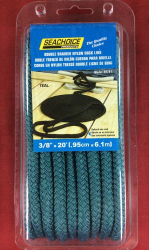 Dock line double braided nylon 3/8" x 20' teal seachoice 39781