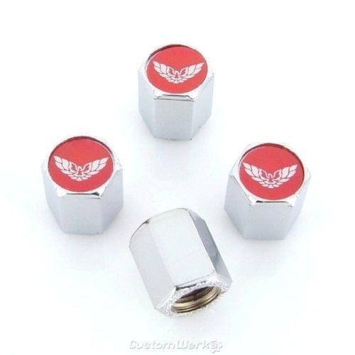Buy Pontiac TRANS AM Red Logo Chrome Tire Stem Valve Caps in Naperville