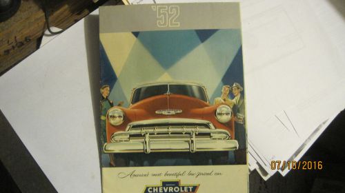1952 chevrolet dealer color sales brochure folder large