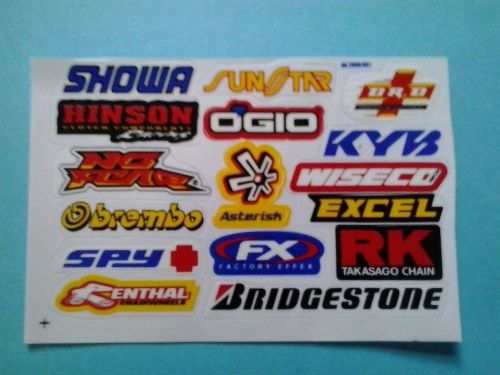 Renthal/hinson/factory fx+ 16 pc motocross dirt bike atv atc sticker set