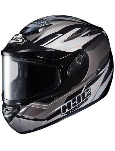 Hjc cs-r2 sawtooth snow helmet w/dual lens shield silver/black