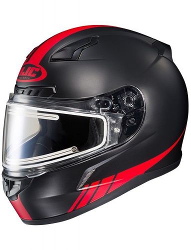 Hjc cl-17 streamline snow helmet w/frameless dual lens shield flat red/black