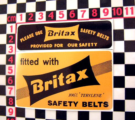 Britax seatbelts sticker - mini mg austin morris cooper s riley wolseley jaguar