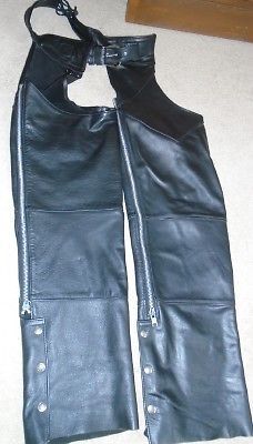 Women&#039;s genuine harley davidson chaps medium deluxe soft leather made in usa